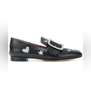 Bally Black Buckle Loafers